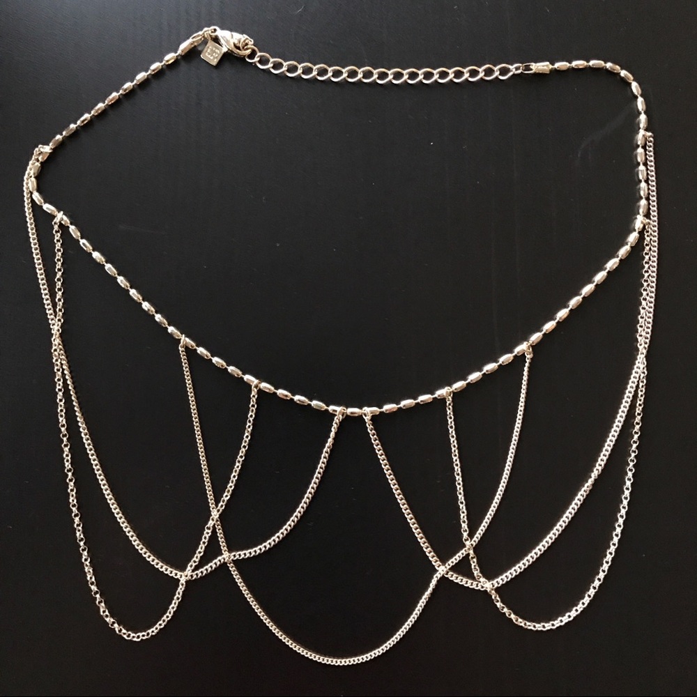 Gold tone chandelier necklace